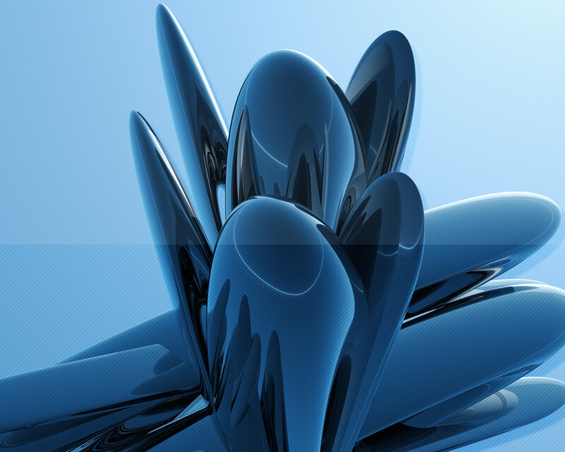 Blue Abstract Sculpture — Calm, 3d Render