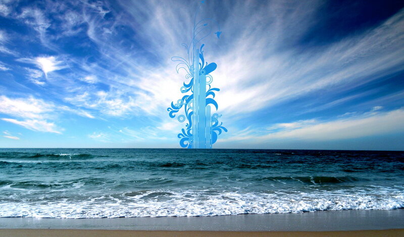 Blue Abstract Sculpture — Serene
