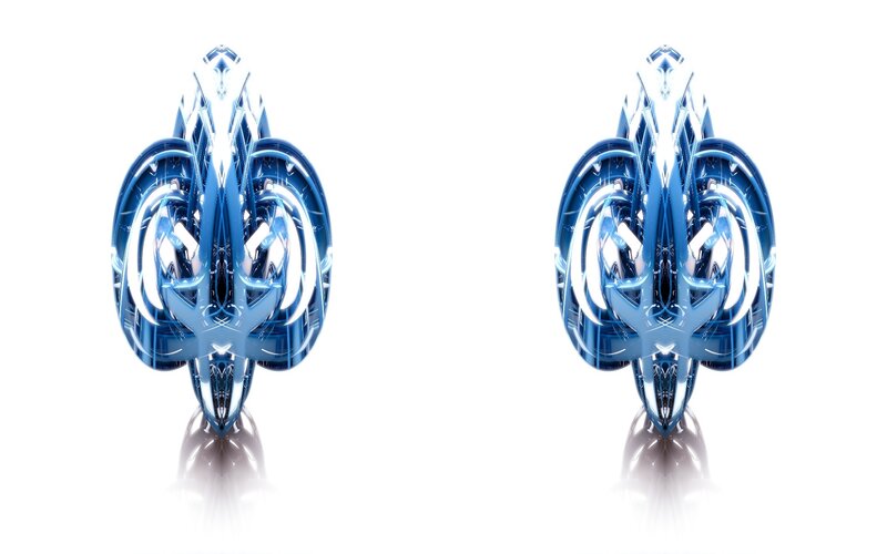 Blue Abstract Sculpture — Symmetrical