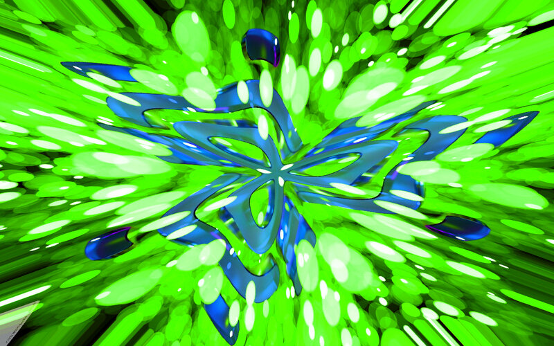 Blue Abstract Shape — Green