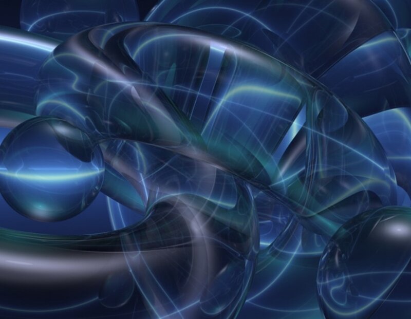 Blue Abstract Shapes — Calm, Digital Art