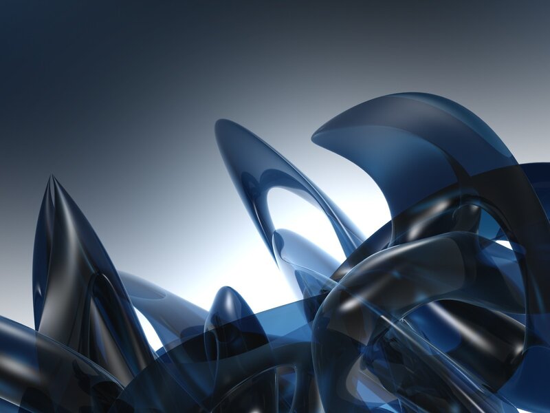 Blue Abstract Shapes — Dramatic, 3d Render