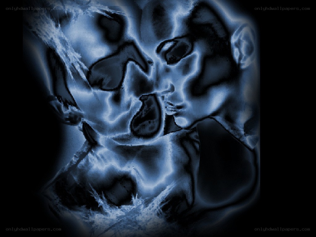 blue abstract skull art
