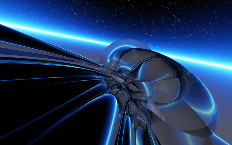 Blue abstract space tunnel