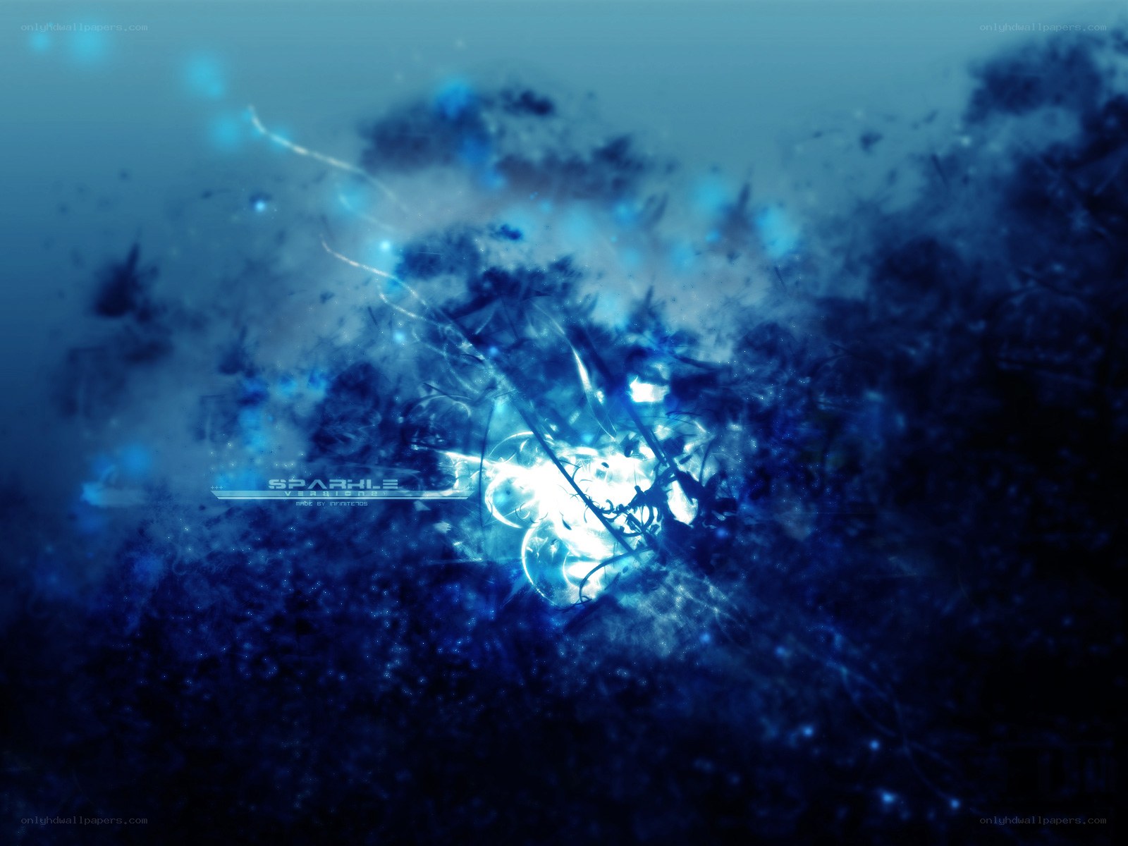 blue abstract sparkles