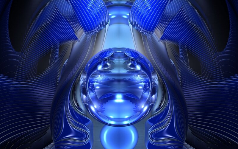 Blue Abstract Sphere — 3d Render