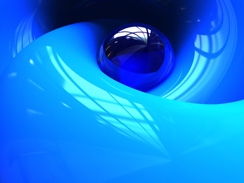 Blue Abstract Sphere — 3d Render, Tunnel
