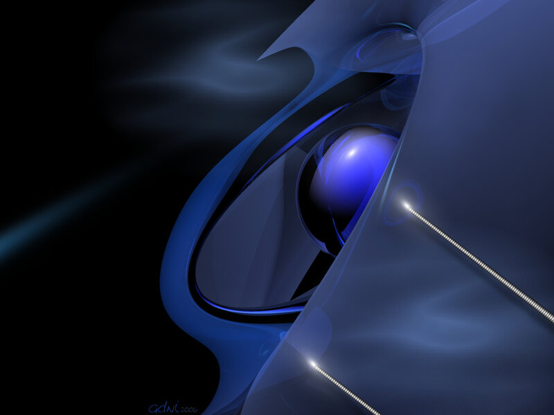 Blue Abstract Sphere — Dramatic
