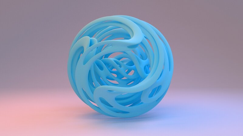 Blue abstract sphere sculpture
