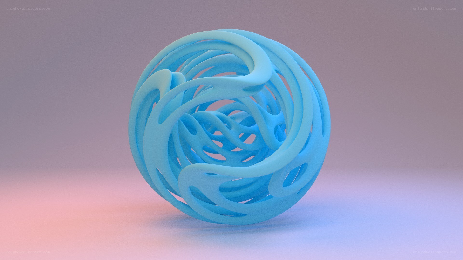 Blue abstract sphere sculpture