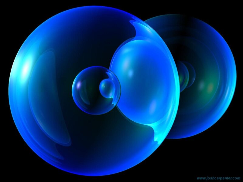 Blue abstract spheres