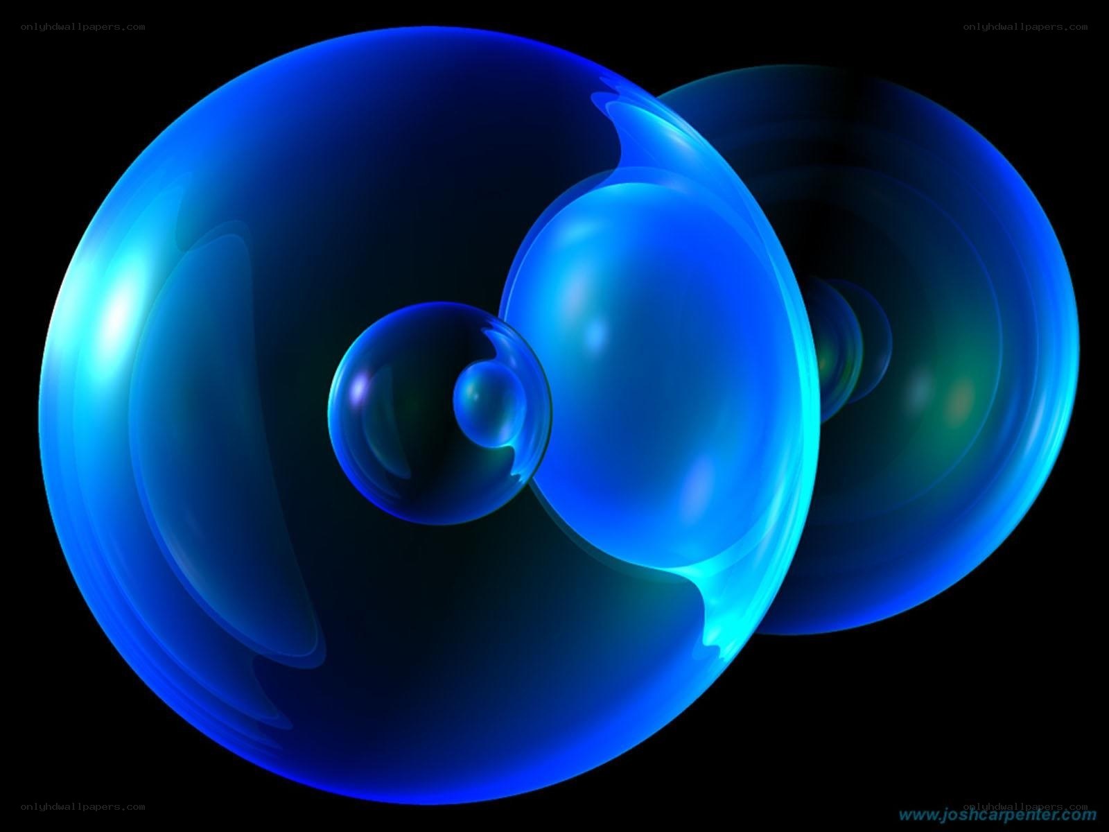 Blue abstract spheres