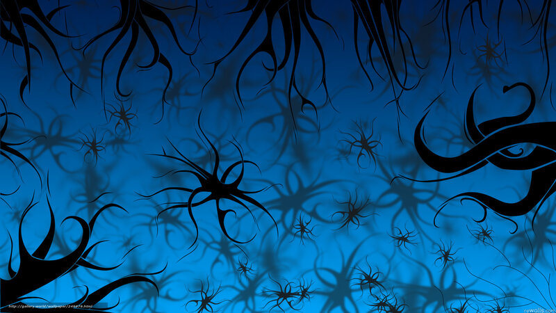 blue abstract spider web