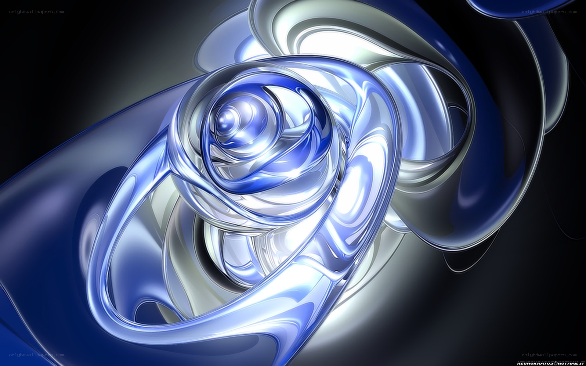 Blue abstract spiral design