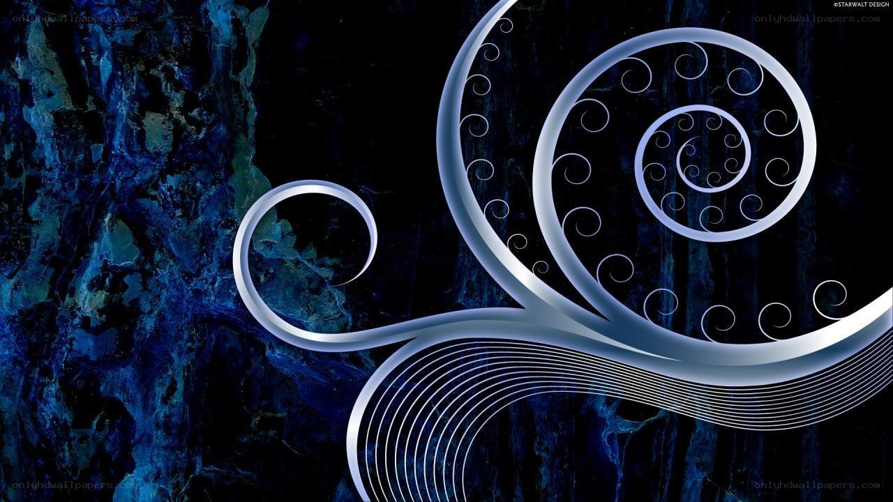 blue abstract spiral design
