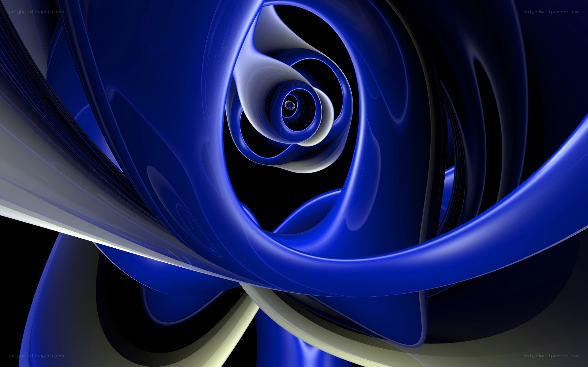 Blue abstract spiral design