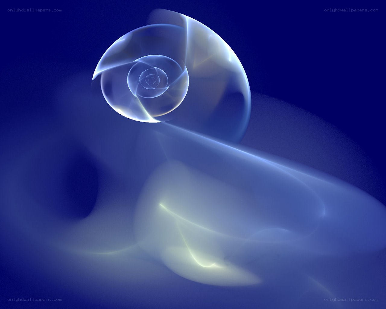 Blue abstract spiral form