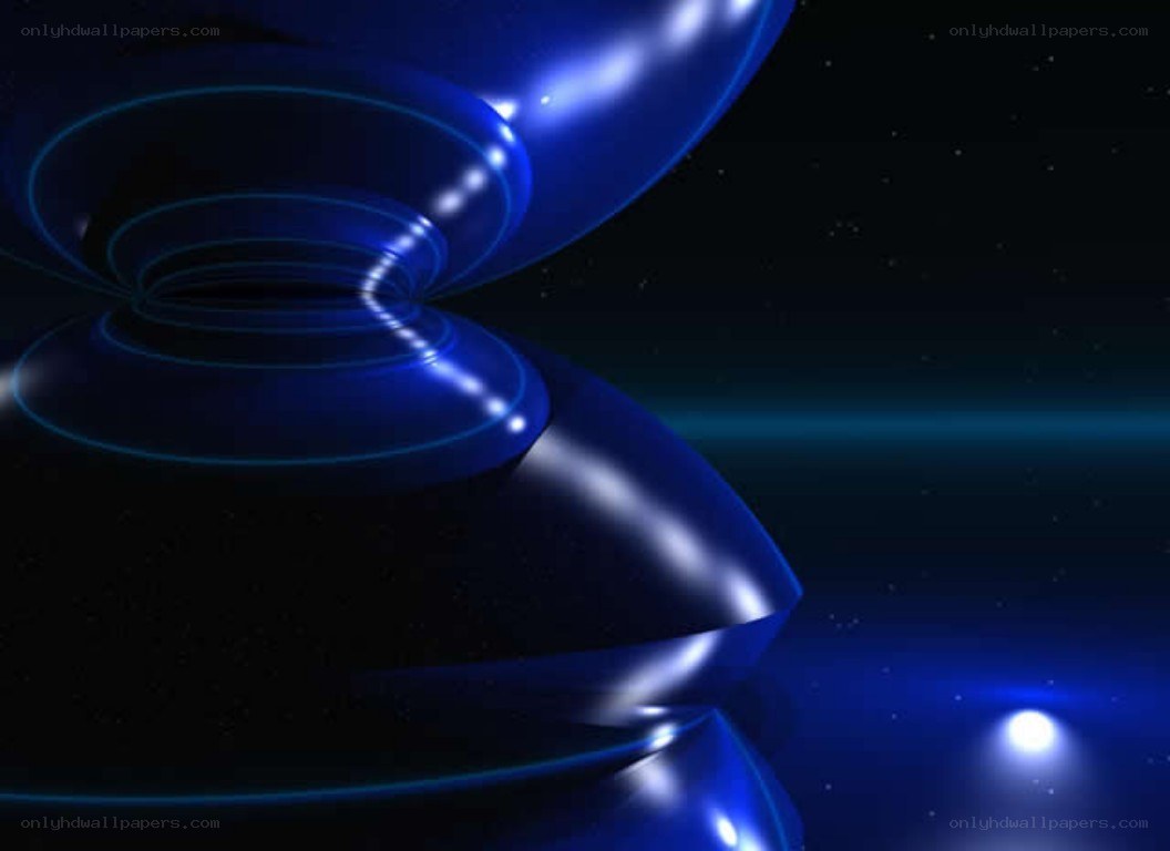 Blue abstract spiral in space