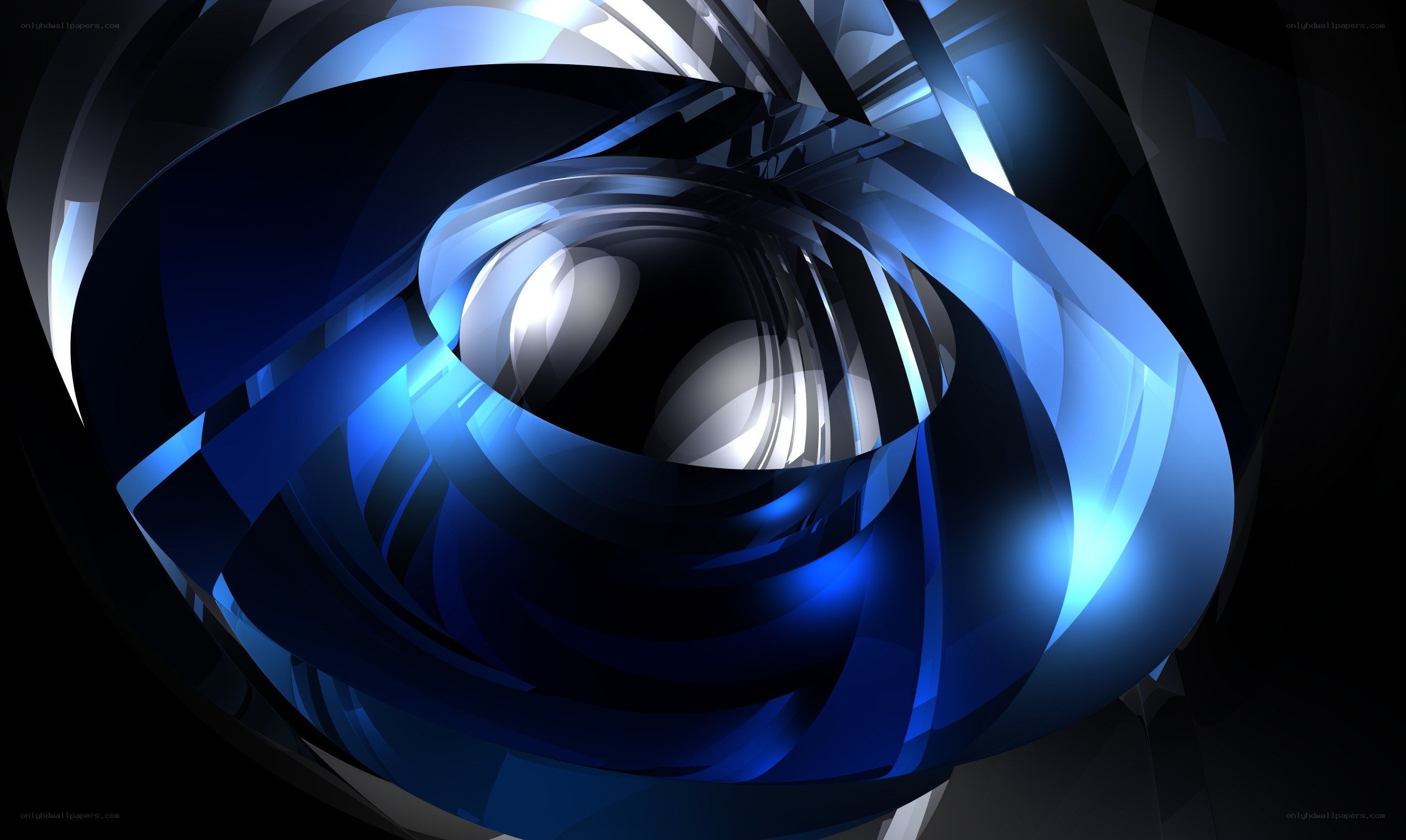 Blue abstract spiral tunnel