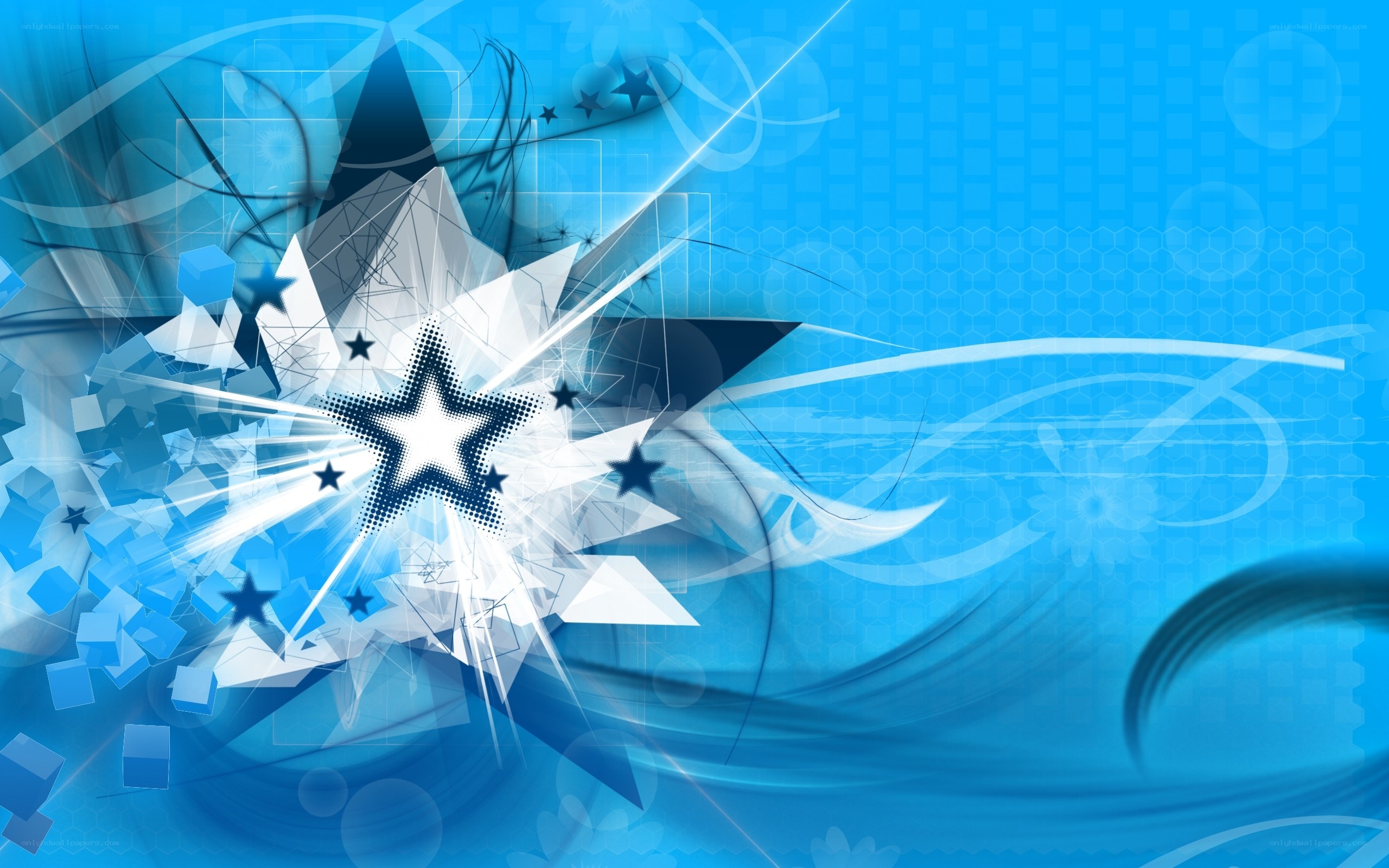 blue abstract star design