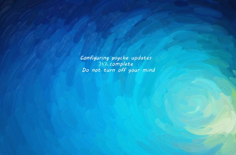 Blue Abstract Swirl — Calm, Digital Art