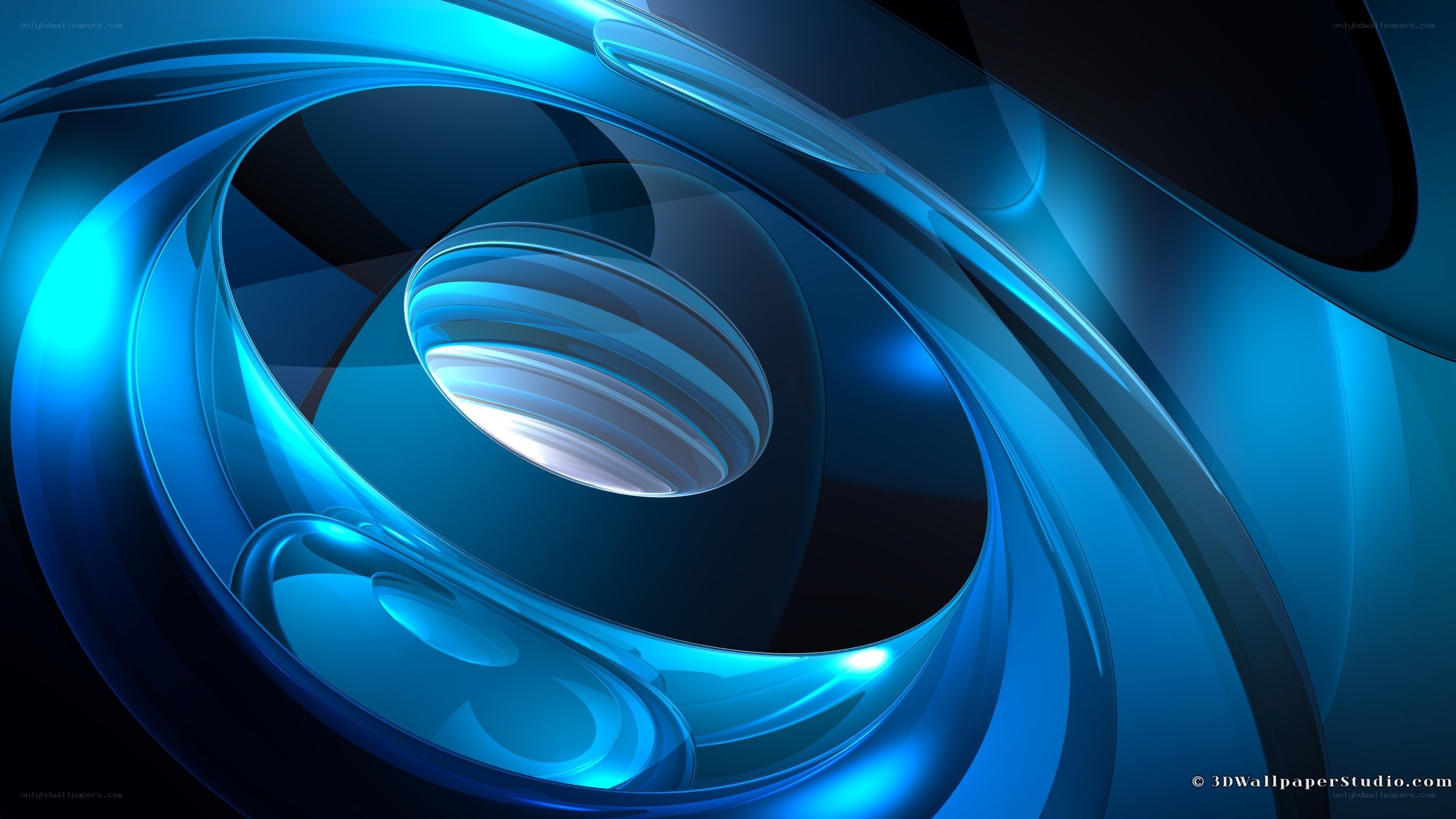 Blue abstract swirl design