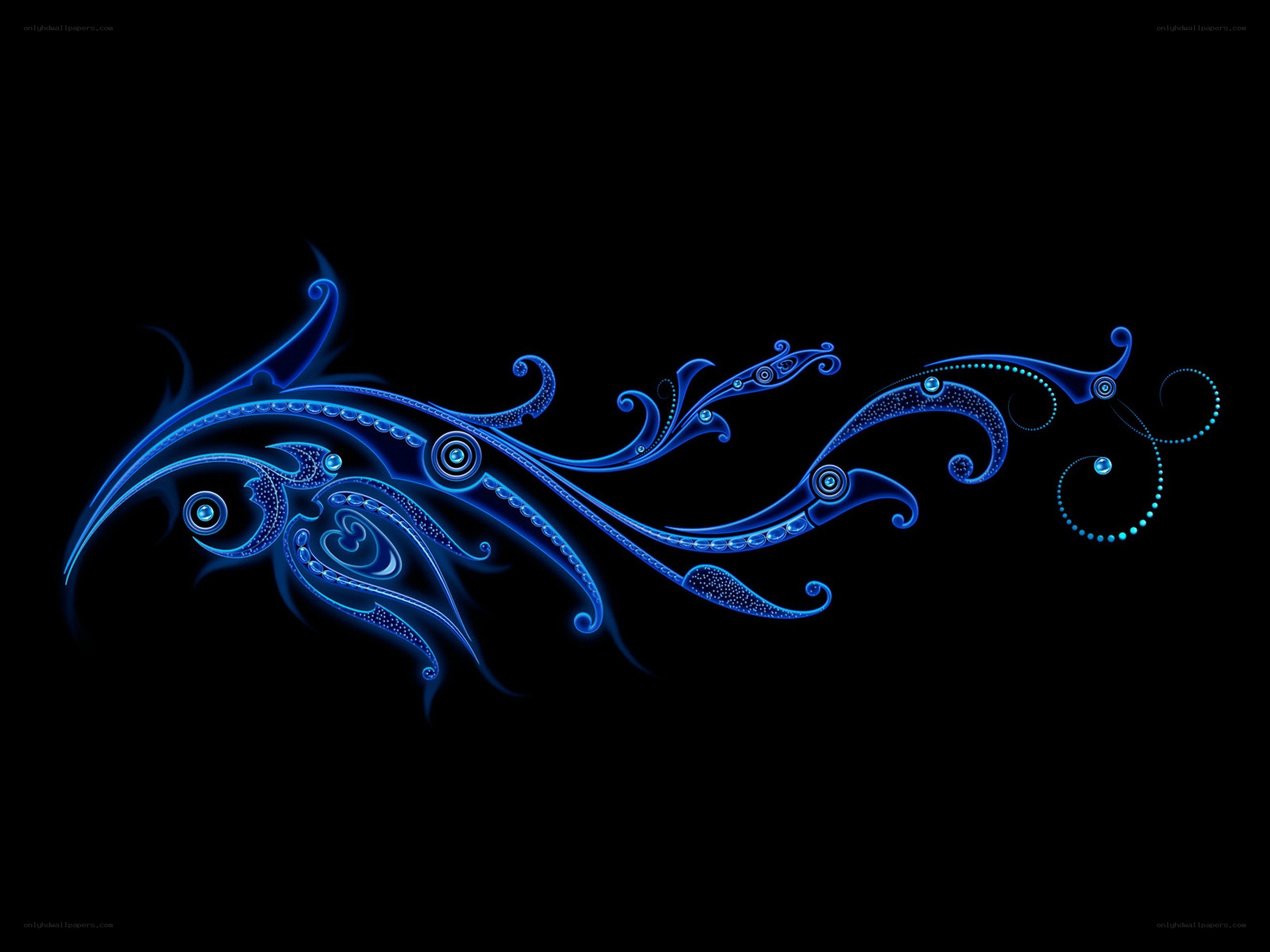 blue abstract swirl design
