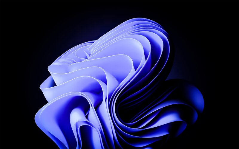 Blue Abstract Swirl — Dramatic, Digital Art