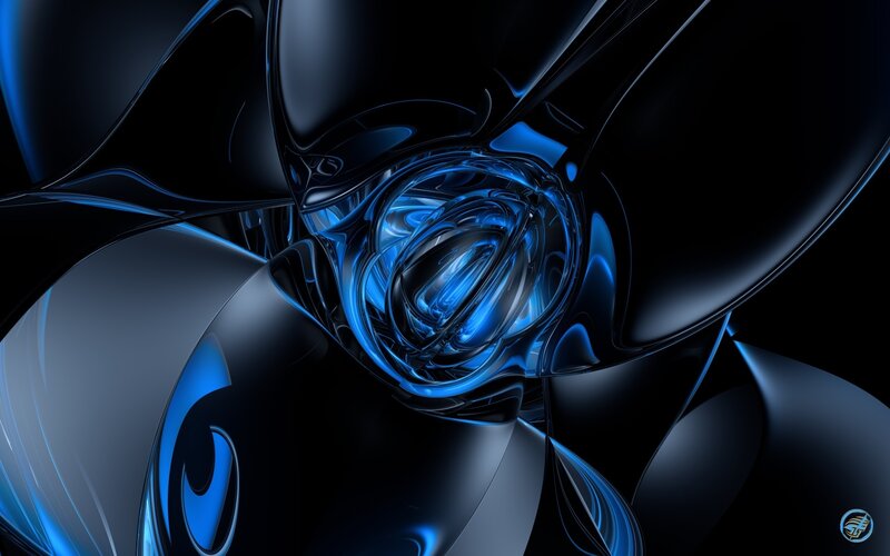Blue Abstract Swirl — Dramatic