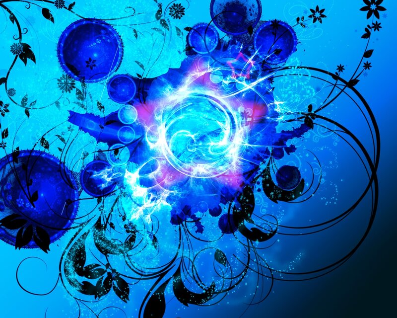 Blue Abstract Swirl — Energetic