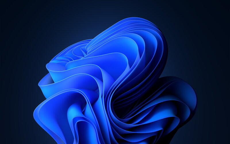 Blue Abstract Swirl — Serene, Digital Art