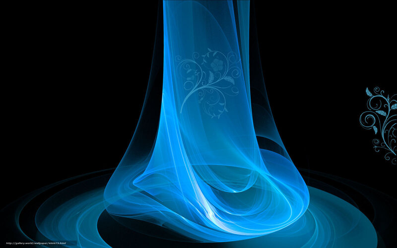 Blue Abstract Swirl — Serene, Floral Pattern, Dark Background