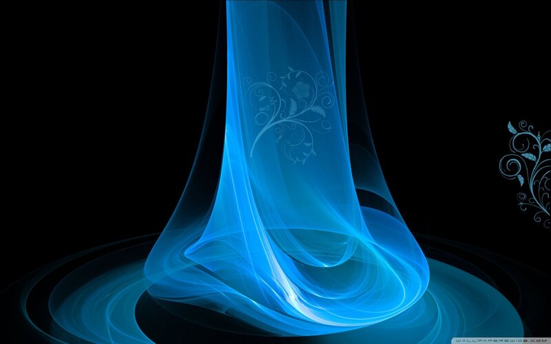 Blue Abstract Swirl — Serene, Floral Pattern