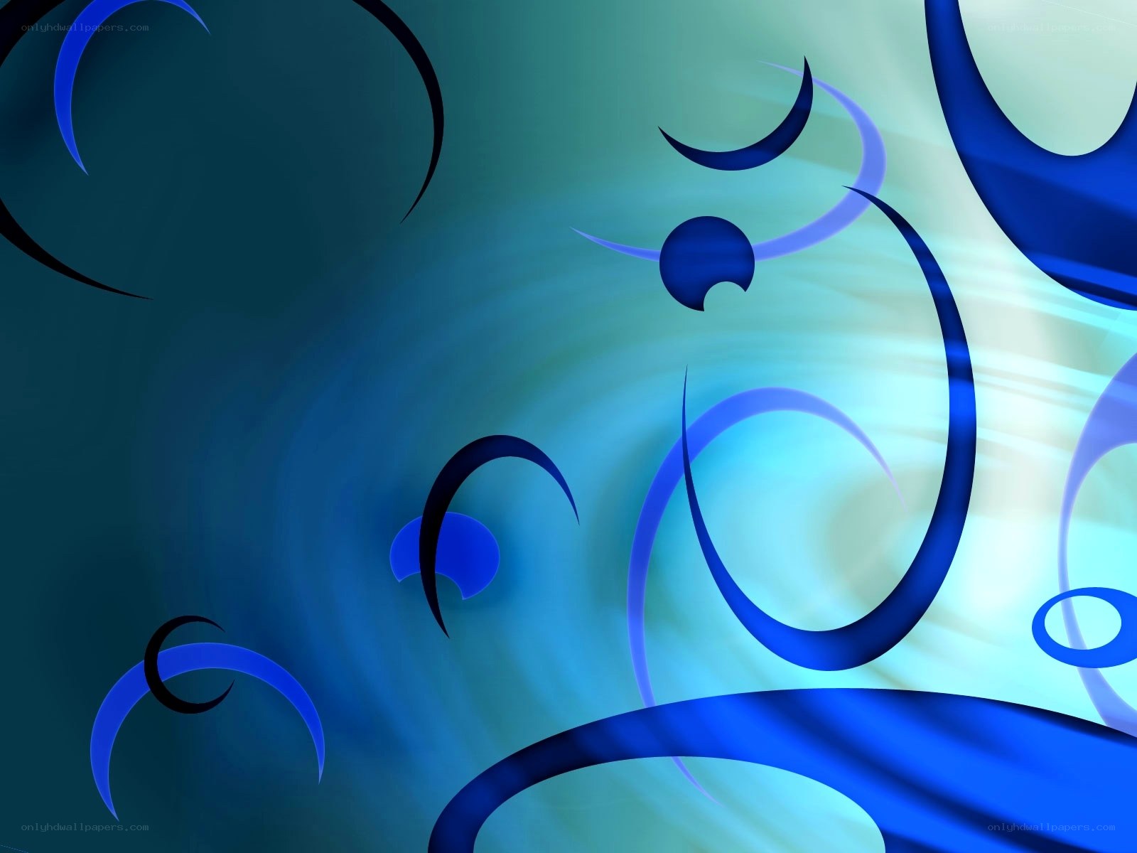 Blue abstract swirls