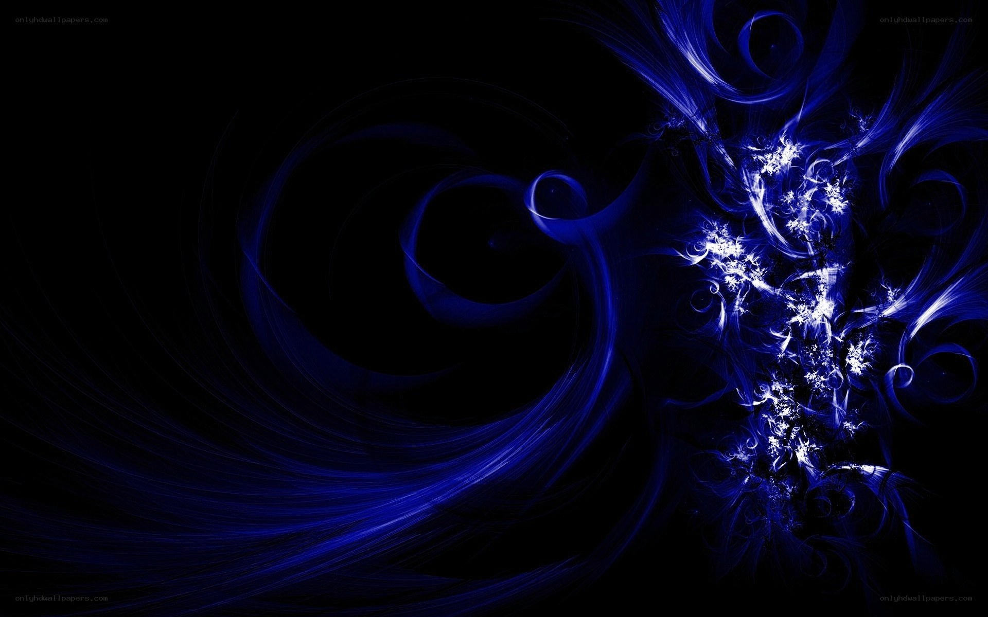 Blue abstract swirls