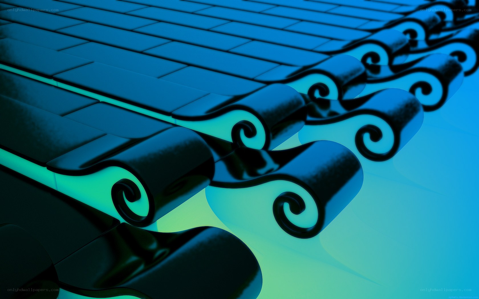 blue abstract swirls