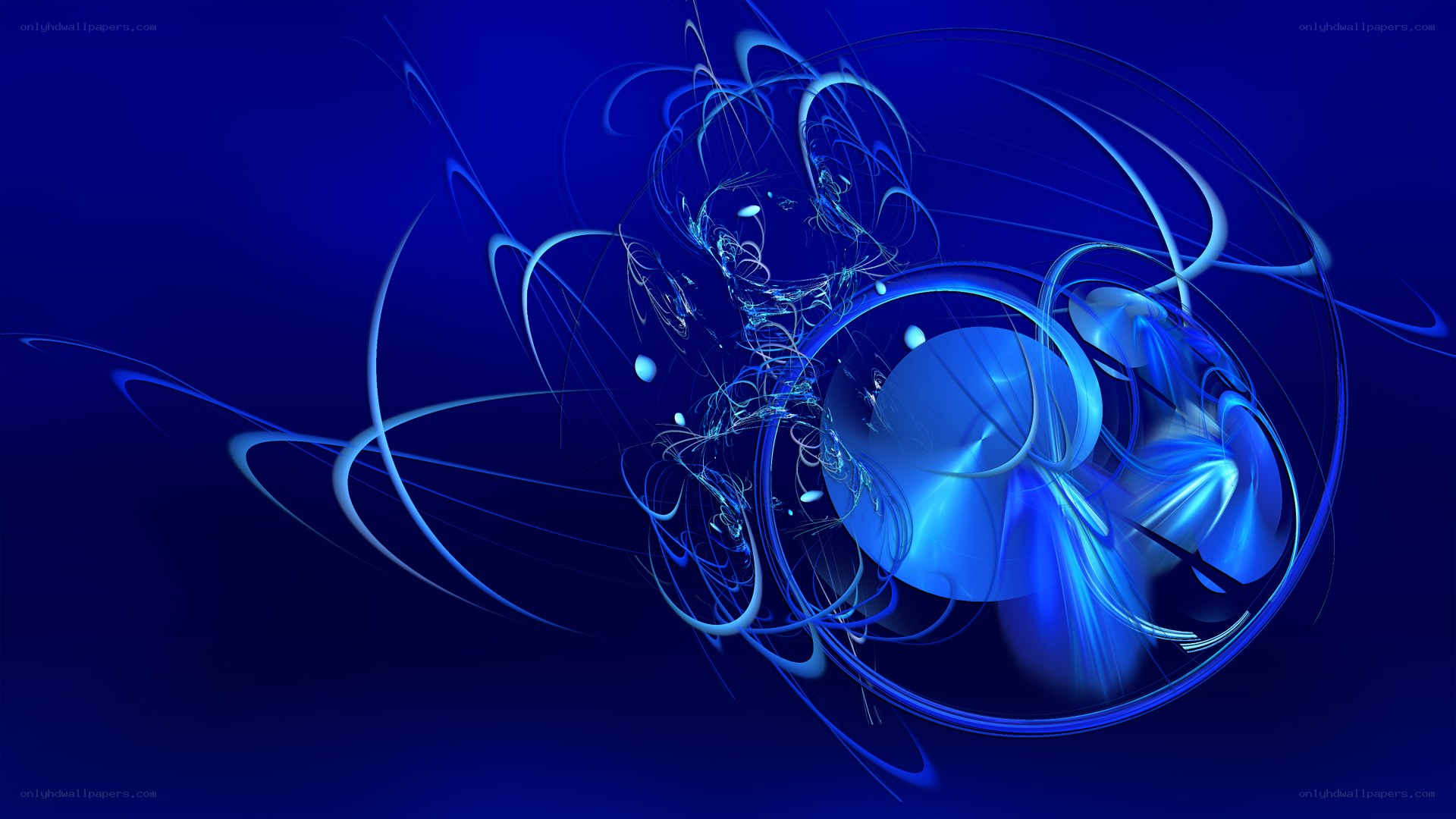 Blue abstract swirls and light