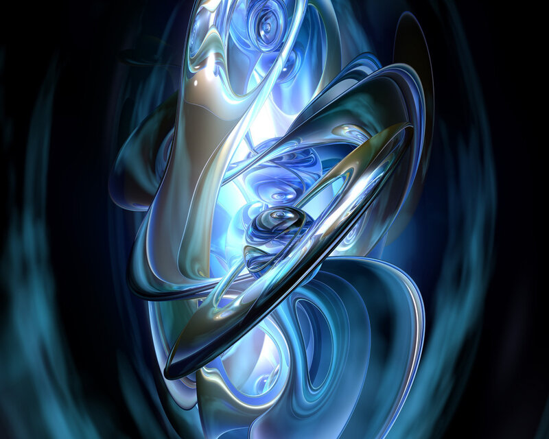 Blue Abstract Swirls — Digital Art