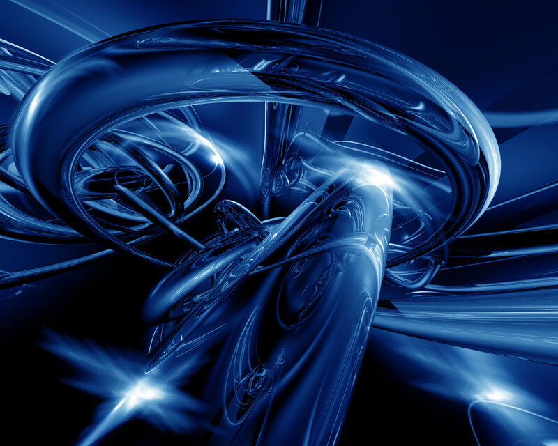 Blue Abstract Swirls — Dramatic, Digital Art
