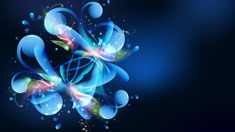 Blue Abstract Swirls — Dynamic, Digital Art