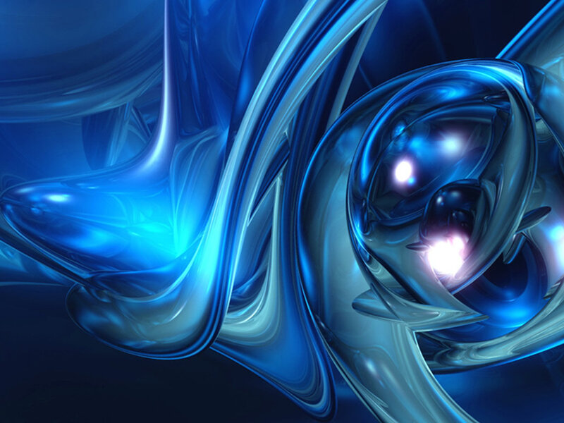 Blue Abstract Swirls — Reflection