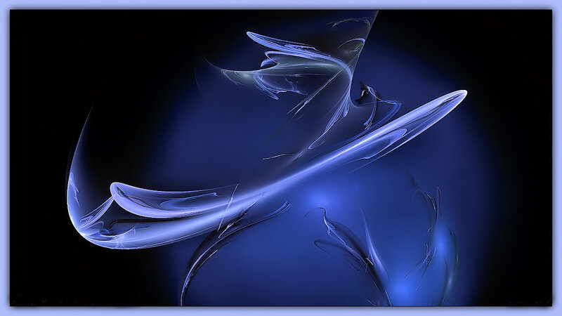 Blue Abstract Swirls — Serene, Light, Black