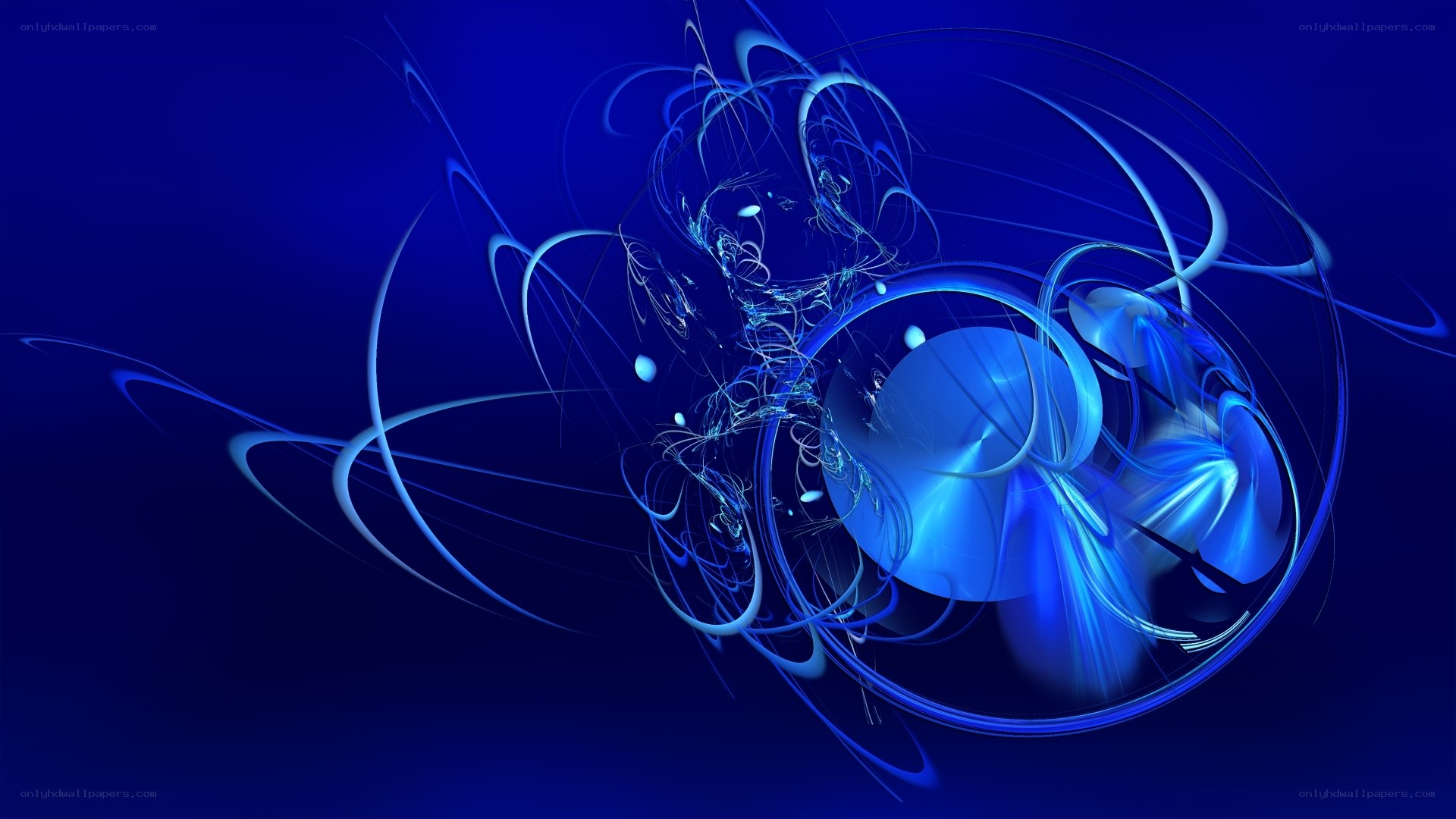 Blue abstract swirls