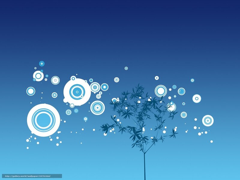 blue abstract tree with circles