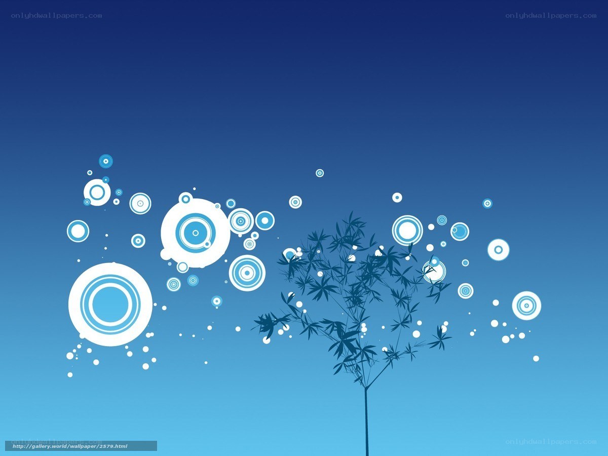 blue abstract tree with circles