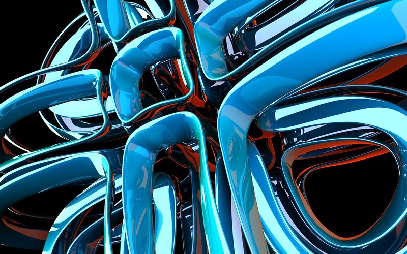 Blue Abstract Tubes