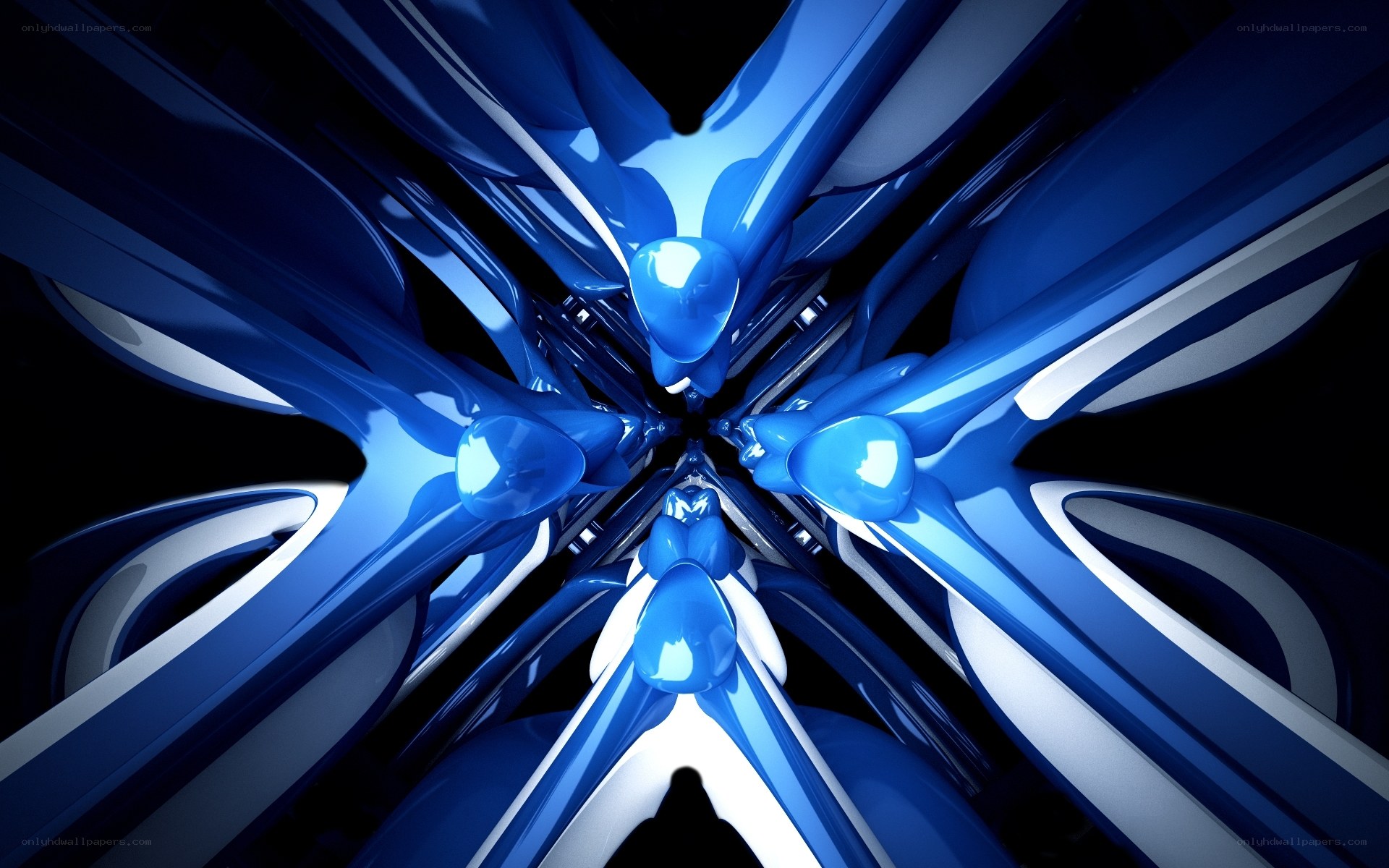 Blue abstract tunnel