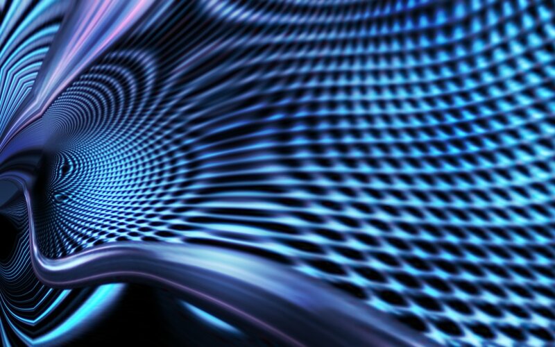Blue Abstract Tunnel — Dramatic, Digital Art, Grid