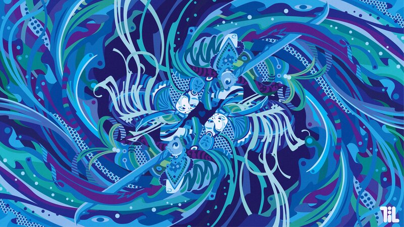 Blue abstract underwater scene