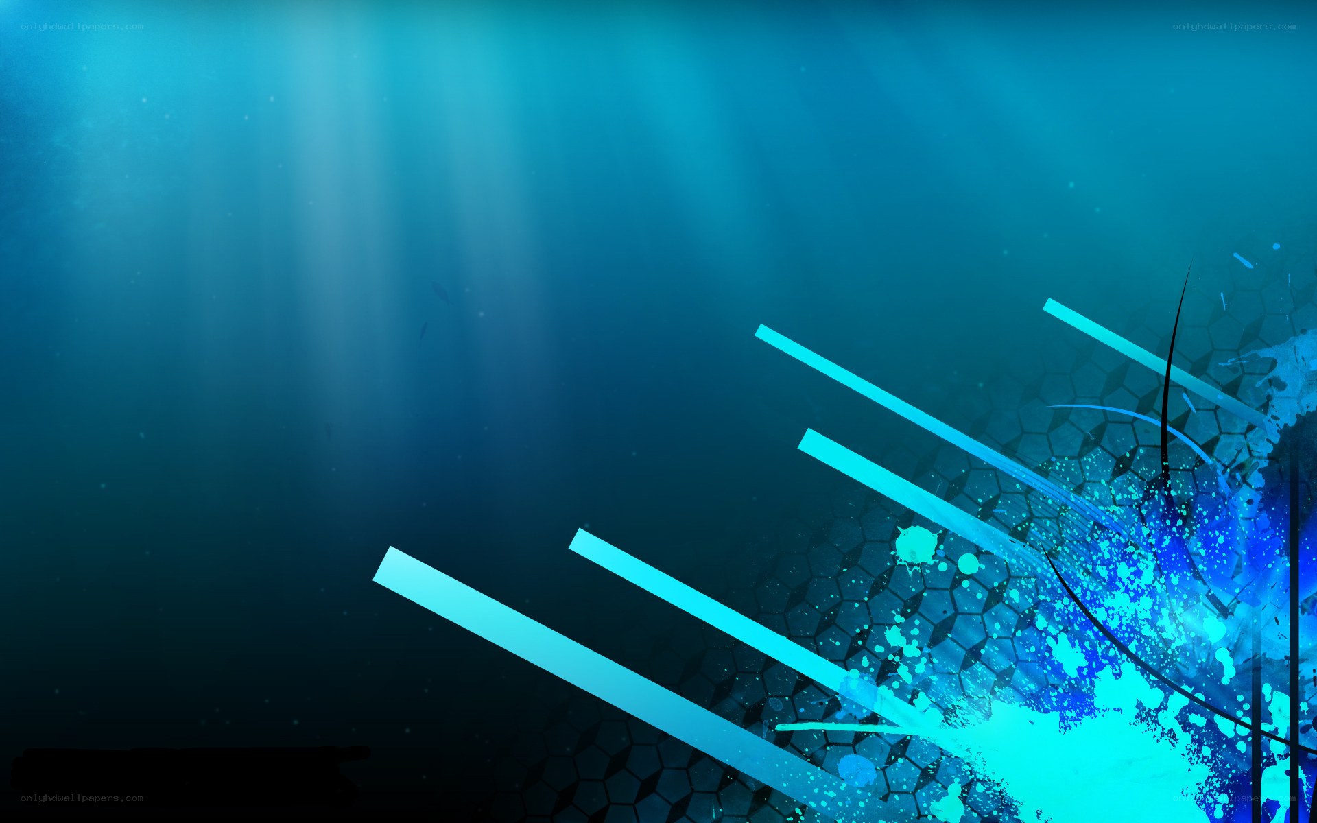 blue abstract underwater scene